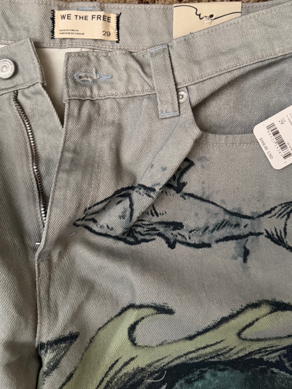 NWT We The Free Tinsley Printed Jeans Seashore Combo Size 29 - Picture 4 of 7
